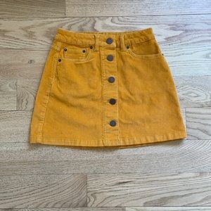 YELLOW CORDUROY SKIRT